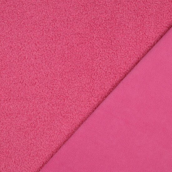 teddyfleece roze - dubbelzijdig - poppyfabrics bij KicKenStoffen