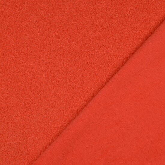 teddyfleece oranje rood - dubbelzijdig - poppyfabrics bij KicKenStoffen