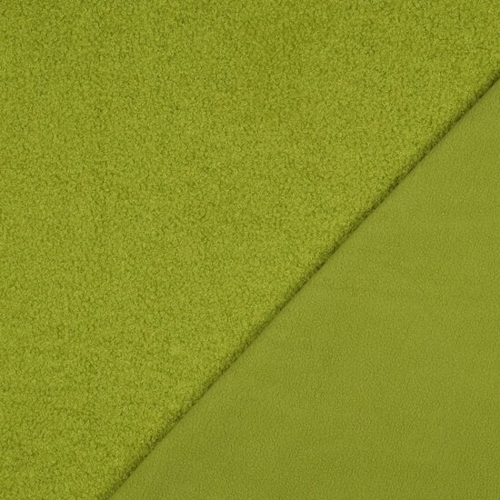 teddyfleece oud lime - dubbelzijdig - poppyfabrics bij KicKenStoffen