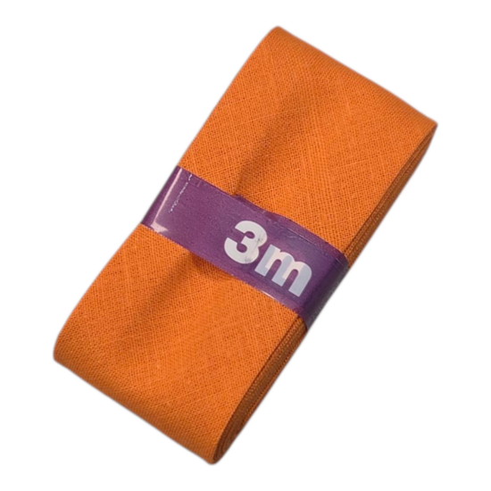 fel oranje  katoenen biasband 3cm www.kickenstoffen.nl fournituren