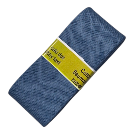 jeans blauw katoenen biasband @kickenstoffen