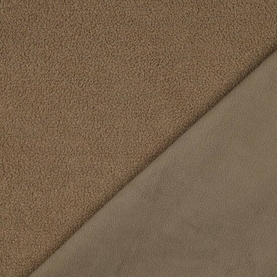 beige teddy fleece lammy stof Poppyfabrics - KicKenStoffen