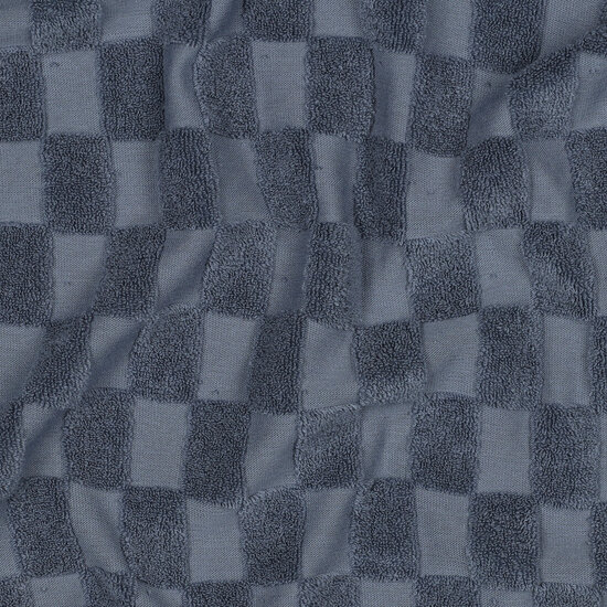 badstof tricot blokjes ruitjes poppy blauw - kickenstoffen