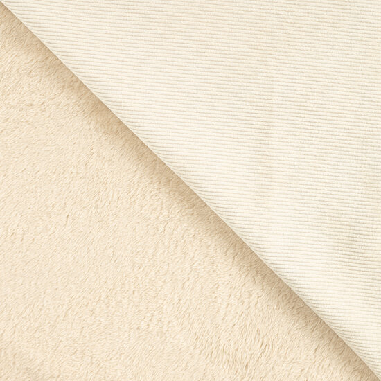 Washed Corduroy Bonded offwhite natural - kickenstoffen