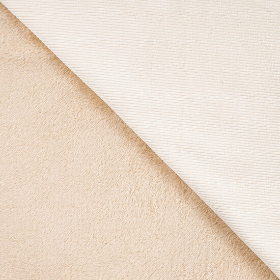 Washed Corduroy Bonded beige - kickenstoffen