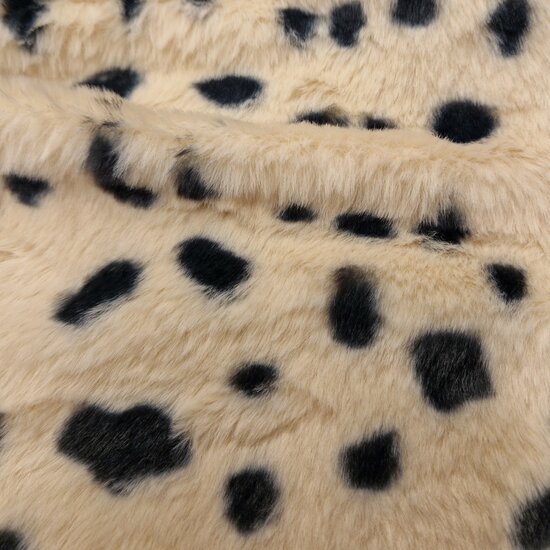 imitatie bont - fake fur jachtluipaard print - painted dots 