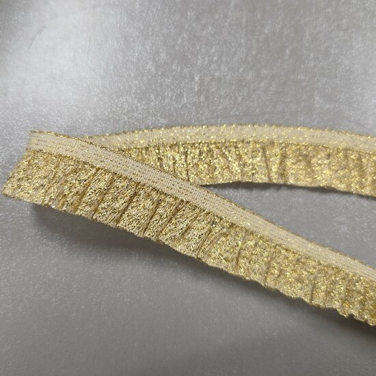 rushes elastisch galonband goud - KickenStoffen