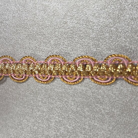 galonband goud roze - KickenStoffen