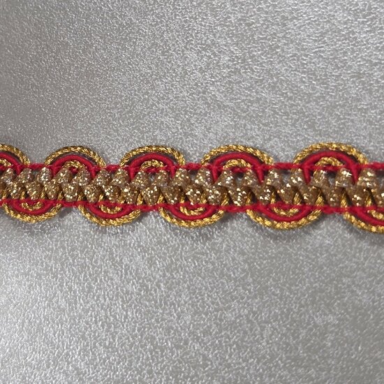 galonband goud rood - KickenStoffen