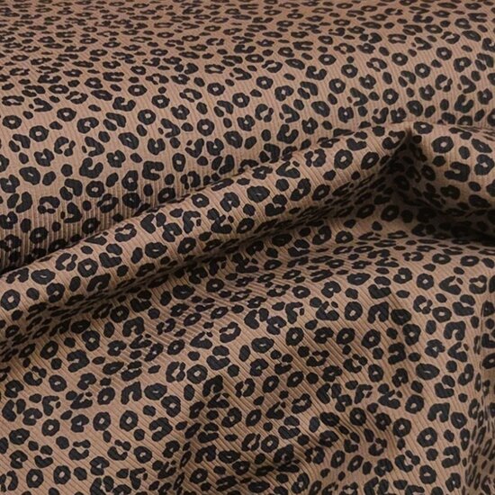 BEEBS panter print babyrib tricot SOFT  KicKenStoffen