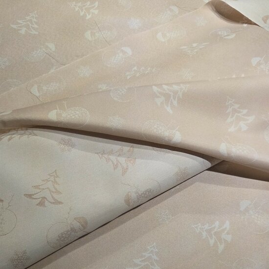 damast katoen dubbelzijdig - kerstprint - sneeuwpoppetjes van kickenstoffen