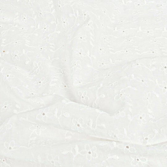 broderie bloem met schulprand gewoon wit 5998-50