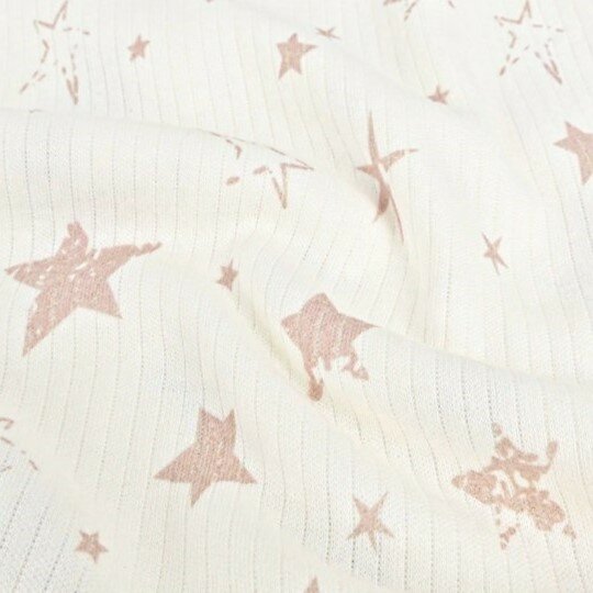 baby rib stars beige - kickenstoffen
