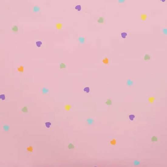 roze met fel gekleurde hartjes tricot - qjutiekids k10362-130