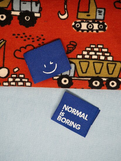 Label 'Normal is boring blauw' - SewNique