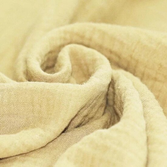 Double-Gauze-Fabric-Light-Yellow-kickenstoffen
