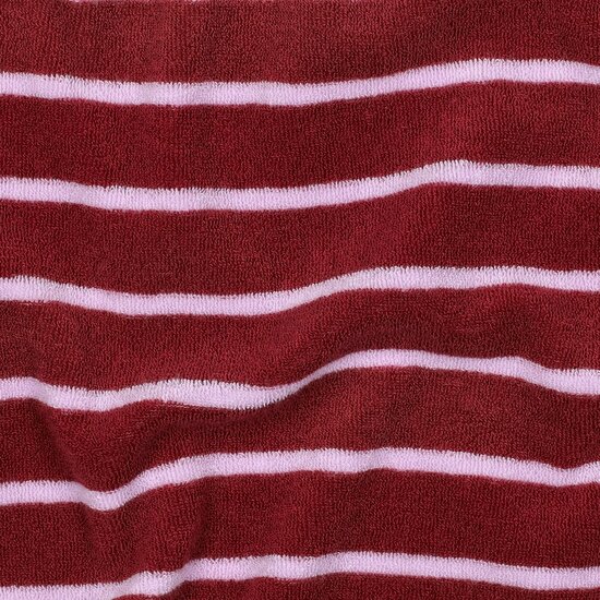 burgundy badstof tricot met strepen uit Poppy 26 Playsuit Maren - kickenstoffen