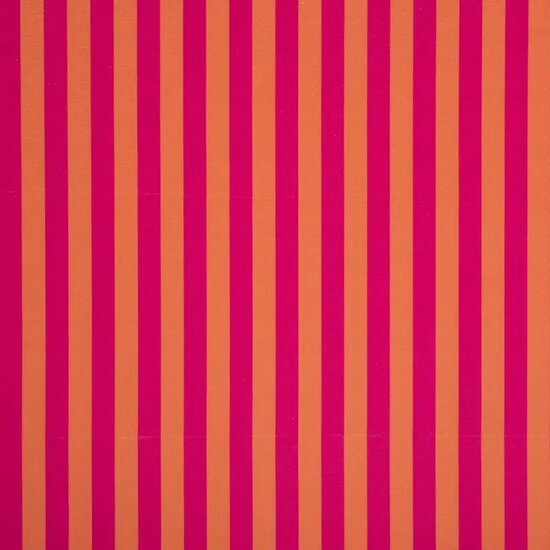 canvas half panama fuchsia oranje strepen smal - kickenstoffen 