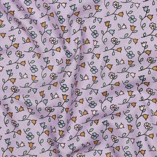 Poplin Katoen Kleine Bloemen Poppy