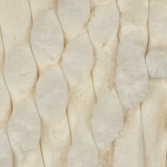 faux fur stripes ecru - kickenstoffen