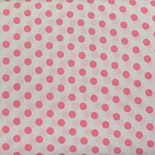 BEEBSstofjes Katoen Wit Roze Noppen 