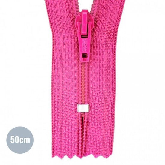 Fuchsia 50cm-Rits YKK nylon 50cm