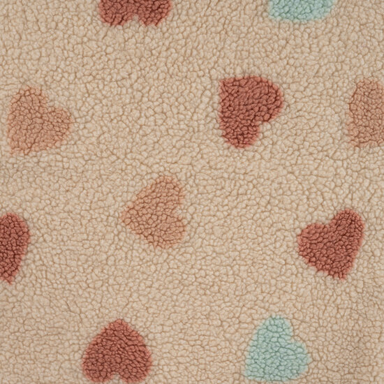 Qjutie jacquard teddy harten natural beige kickenstoffen