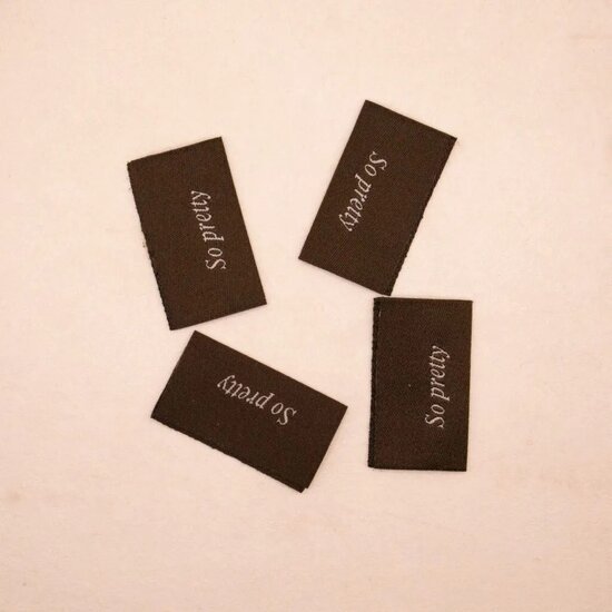 Label 'So Pretty' 4pcs loop en label - kickenstoffen