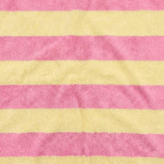 badstof tricot geel roze - kickenstoffen 125549
