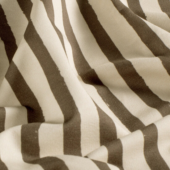 Biologische French Terry Strepen Natural Taupe KicKenStoffen 26914_058