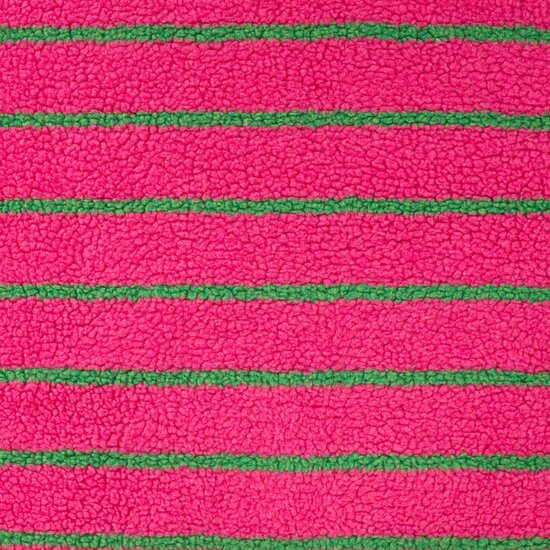 Teddy Jacquard Stripes Fuchsia Groen &ndash; Qjutie Kids KicKenStoffen K80412-170