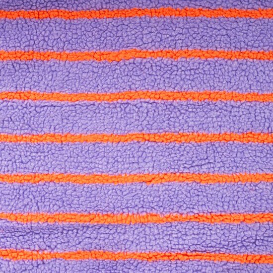 Teddy Jacquard Stripes Lila Oranje &ndash; Qjutie Kids KicKenStoffen K80412-420