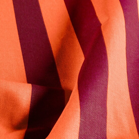 Canvas Brede Strepen Bordeaux Oranje KicKenStoffen 00123-018