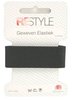 black elastic flat 25mm - 1meters/card