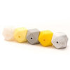 yellow grey hexagon beads 17mm - 5 pcs
