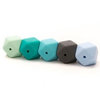 green hexagon beads 17mm - 5 pcs