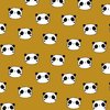 geel (oker) wit zwart panda flanel (op=op)