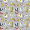 licht grijs oranje wit oker zwart baby circus diertjes biologisch poplin katoen (op=op)