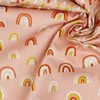 roze terracotta mosterd/oker wit kiezel regenboogjes poplin katoen