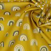 geel mosterd/oker vintage groen kiezel wit donker groen regenboogjes poplin katoen (op=op)