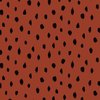 terracotta rust black scratch painted dots french terry organic