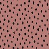 clay pink black scratch painted dots french terry organic