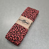 coral black cheetah bias jersey binding 2cm wide - 3mtr long