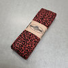 terracotta black cheetah bias jersey binding 2cm wide - 3mtr long