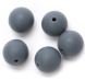 donker grijs siliconen ronde kraal 12mm - 5 stuks