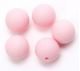 licht roze siliconen ronde kraal 12mm - 5 stuks