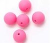 roze (fuchsia) siliconen ronde kraal 12mm - 5 stuks