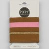 nog 1 - camel beige roze goud (glitter) boordstof 7cm breed - 135cm/kaartje (op=op)