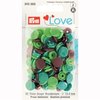 brown green color snaps  12.4mm - 30 pcs