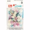 off white roze licht blauw assortie kam snaps 12.4mm - 30 stuks